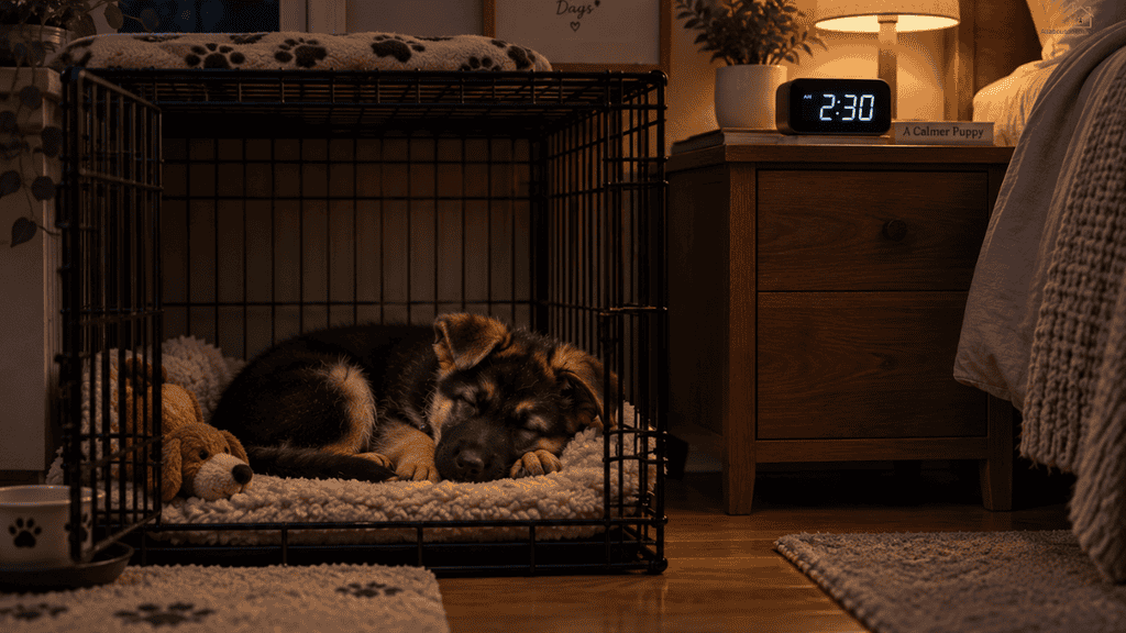 when can puppies hold it through the night
