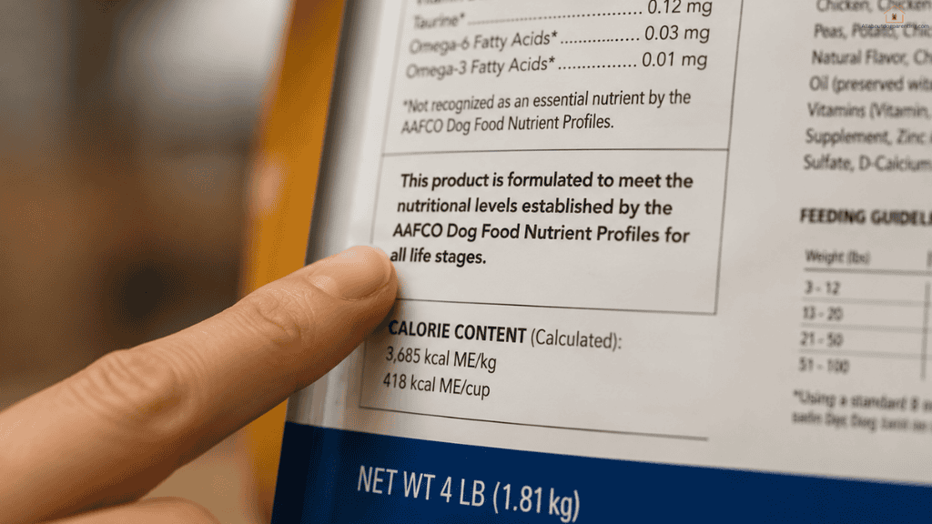 AAFCO puppy food label