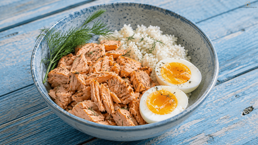 Fish, Rice and Egg Bowl